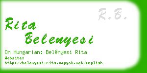 rita belenyesi business card